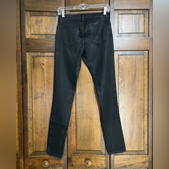 J BRAND Super Skinny Stretch Black Lacquer Jeans Size 26, Excellent Condition - Picture 4 of 8